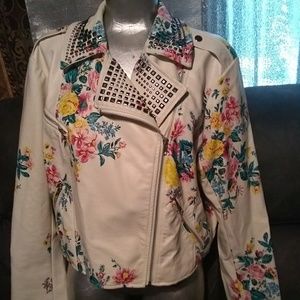 Floral biker Jacket